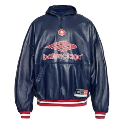 Jakker^Balenciaga Læderhættetrøje Blå