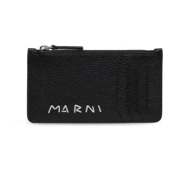 Punge & Kortholder<Marni Læderkortholder Sort