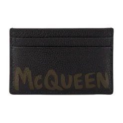 Punge & Kortholder^Alexander McQueen Læderkortholder med rum Sort