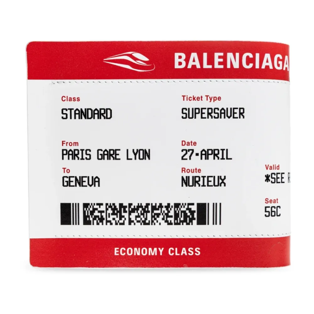 Punge & Kortholder<Balenciaga Læderpung med print Hvid