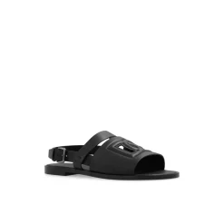 Sandaler<Dolce & Gabbana Lædersandaler Sort