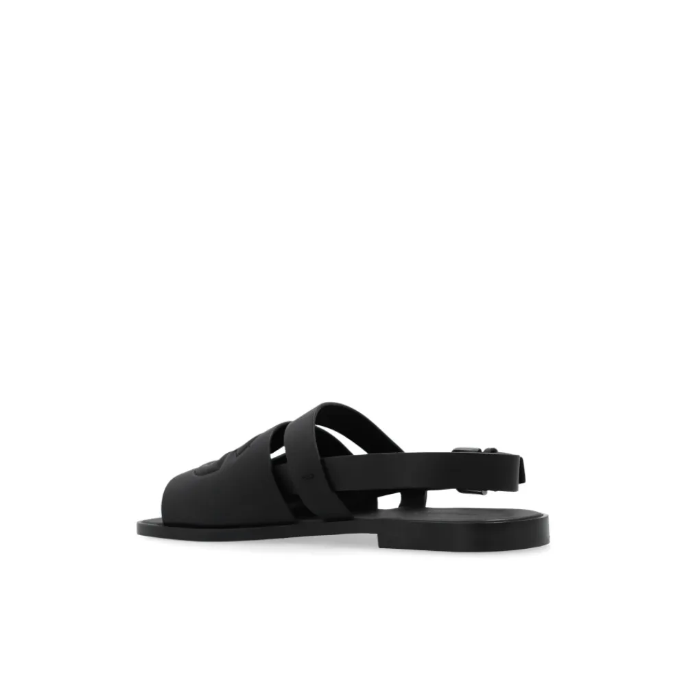 Sandaler<Dolce & Gabbana Lædersandaler Sort
