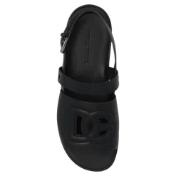 Sandaler<Dolce & Gabbana Lædersandaler Sort