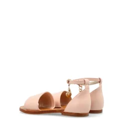 Sandaler<Chloé Lædersandaler med broderet logo Pink