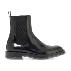 Chelsea Boots<Alexander McQueen Læderstøvle Sort