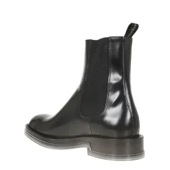 Chelsea Boots<Alexander McQueen Læderstøvle Sort
