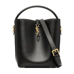 Skuldertasker^Saint Laurent Le 37 Small Leather Bucket Bag Sort