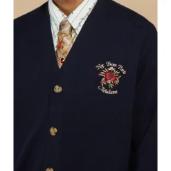 Striktrøjer & Sweatere<Drole de Monsieur Le Cardigan Slogan Rose Blå