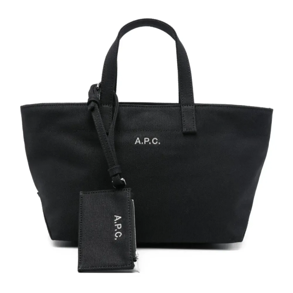Indkøbstasker<A.P.C. Le Drummer Toile Small Tote Bag Sort