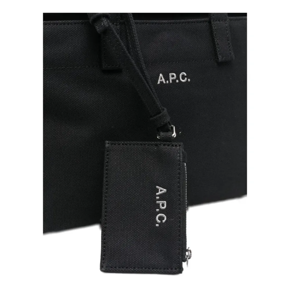Indkøbstasker<A.P.C. Le Drummer Toile Small Tote Bag Sort