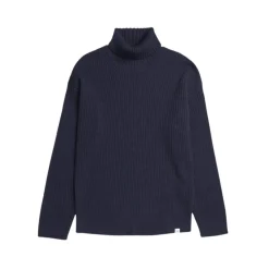Strik^Norse Projects Le Frey Uld Bomuld Fisherman Sweater Blå