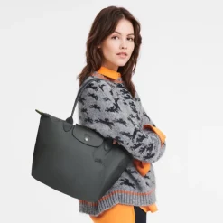 Indkøbstasker^Longchamp Le Pliage Green Skuldertaske Grå