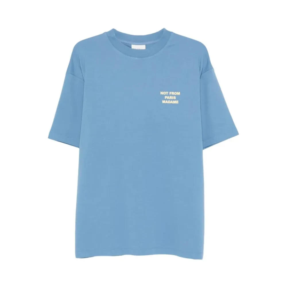 T-Shirts^Drole de Monsieur Le T-Shirt Slogan Blå