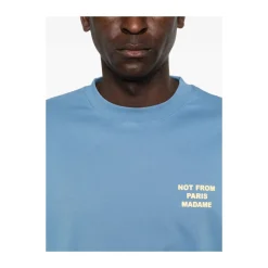 T-Shirts^Drole de Monsieur Le T-Shirt Slogan Blå