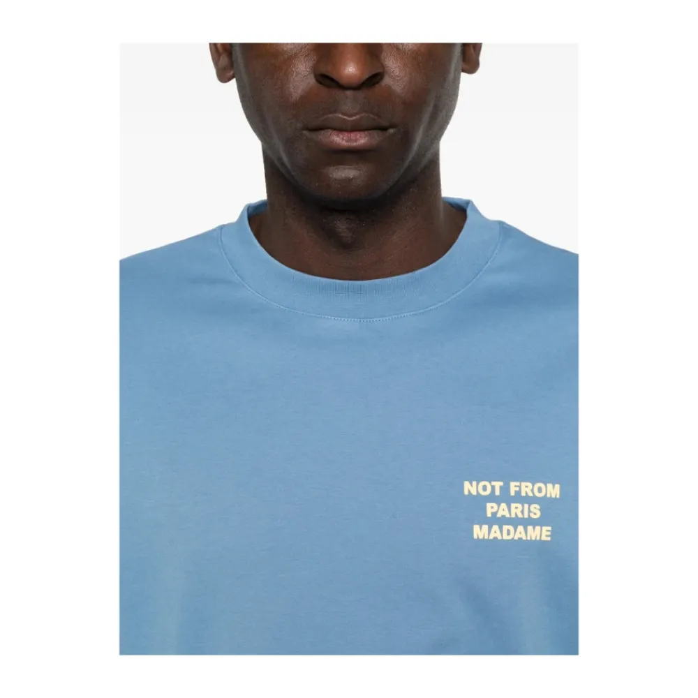 T-Shirts^Drole de Monsieur Le T-Shirt Slogan Blå