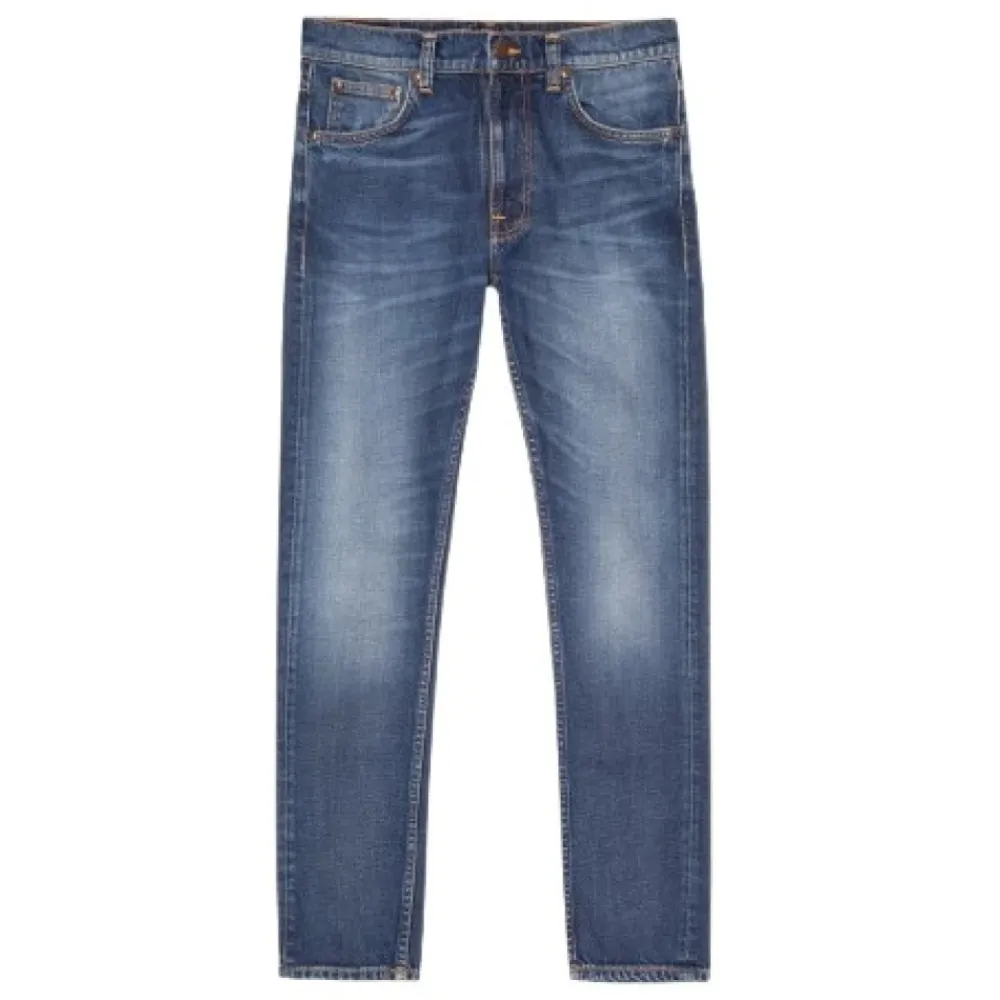 Jeans<Nudie Jeans Lean Dean Troubled Sea Denim Jeans Blå