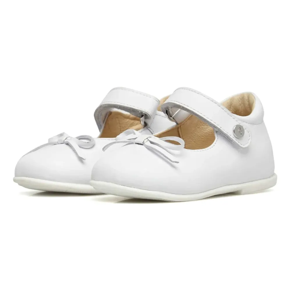 Ballerinasko^Naturino Leather ballet flats with bow BALLET Hvid