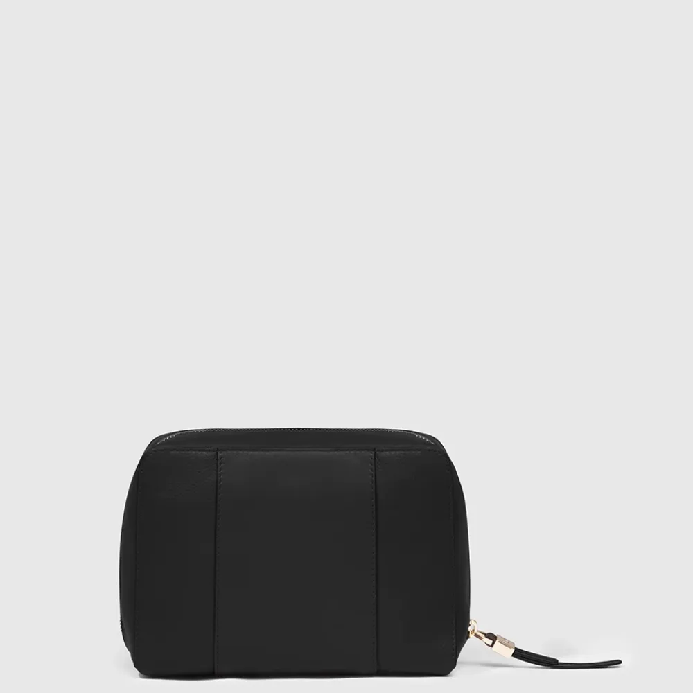 Toilettasker^Piquadro Leather make-up bag Sort