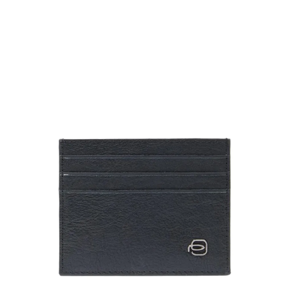 Punge & Kortholder<Piquadro Leather men's slim credit card holder with RFID protection Sort