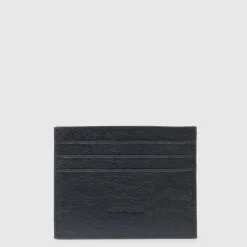 Punge & Kortholder<Piquadro Leather men's slim credit card holder with RFID protection Sort
