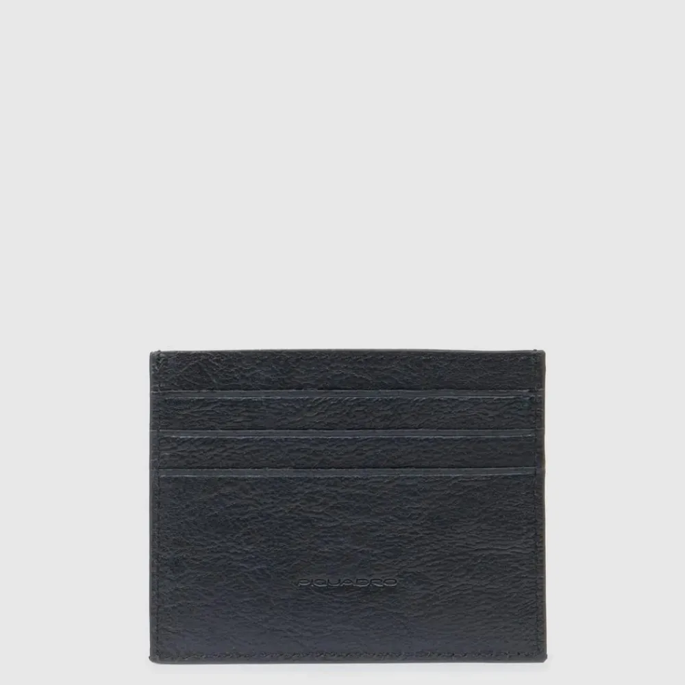 Punge & Kortholder<Piquadro Leather men's slim credit card holder with RFID protection Sort