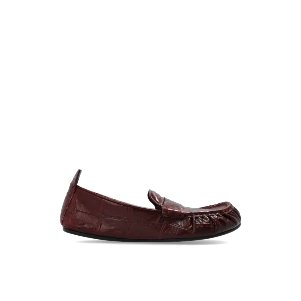 Loafers<Acne Studios Leather Saddle Loafers Rød