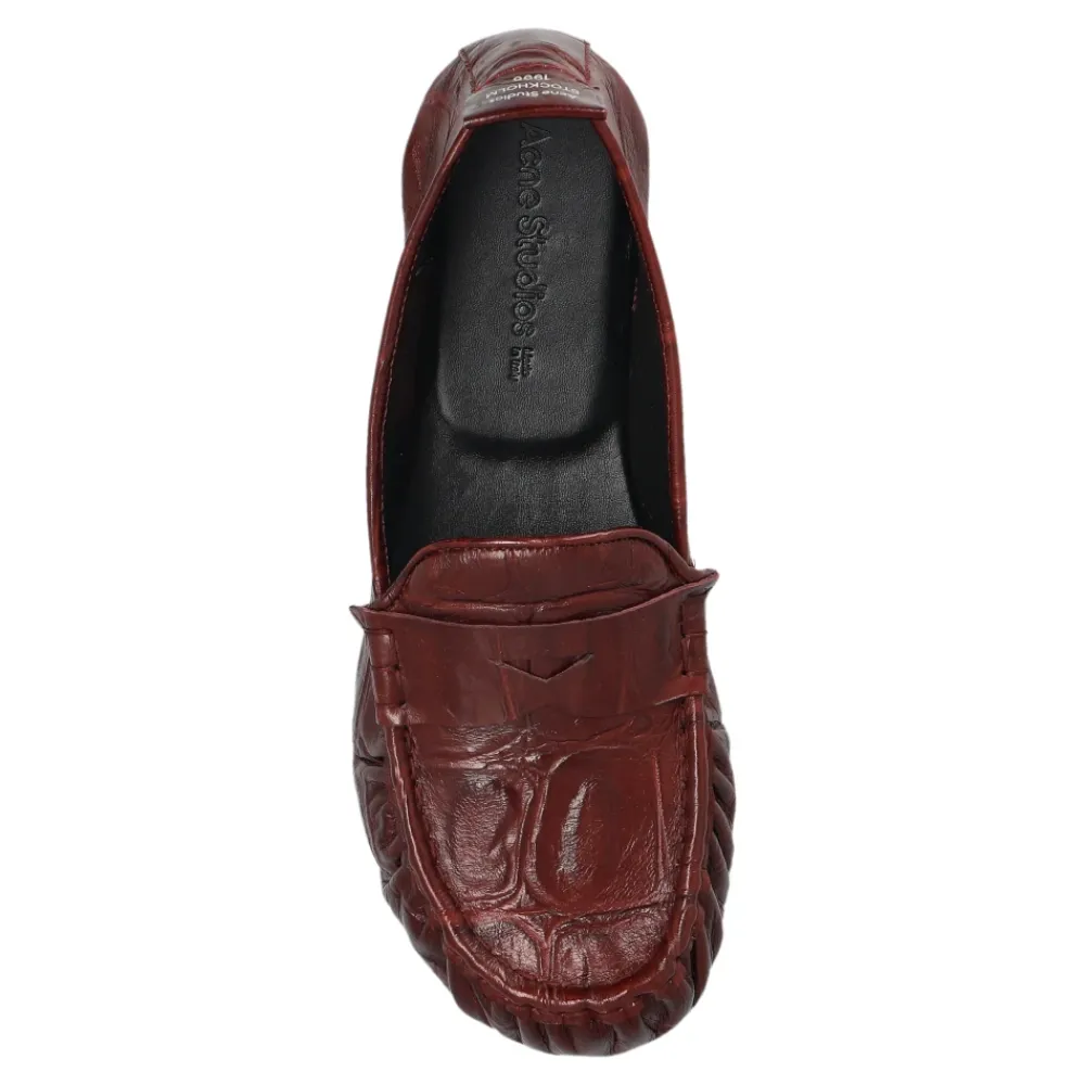 Loafers<Acne Studios Leather Saddle Loafers Rød