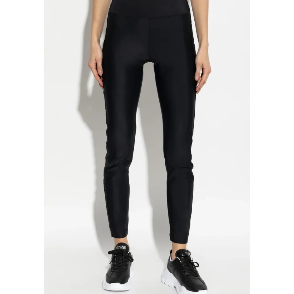 Bukser<Versace Jeans Couture Leggings med sidestriber Sort