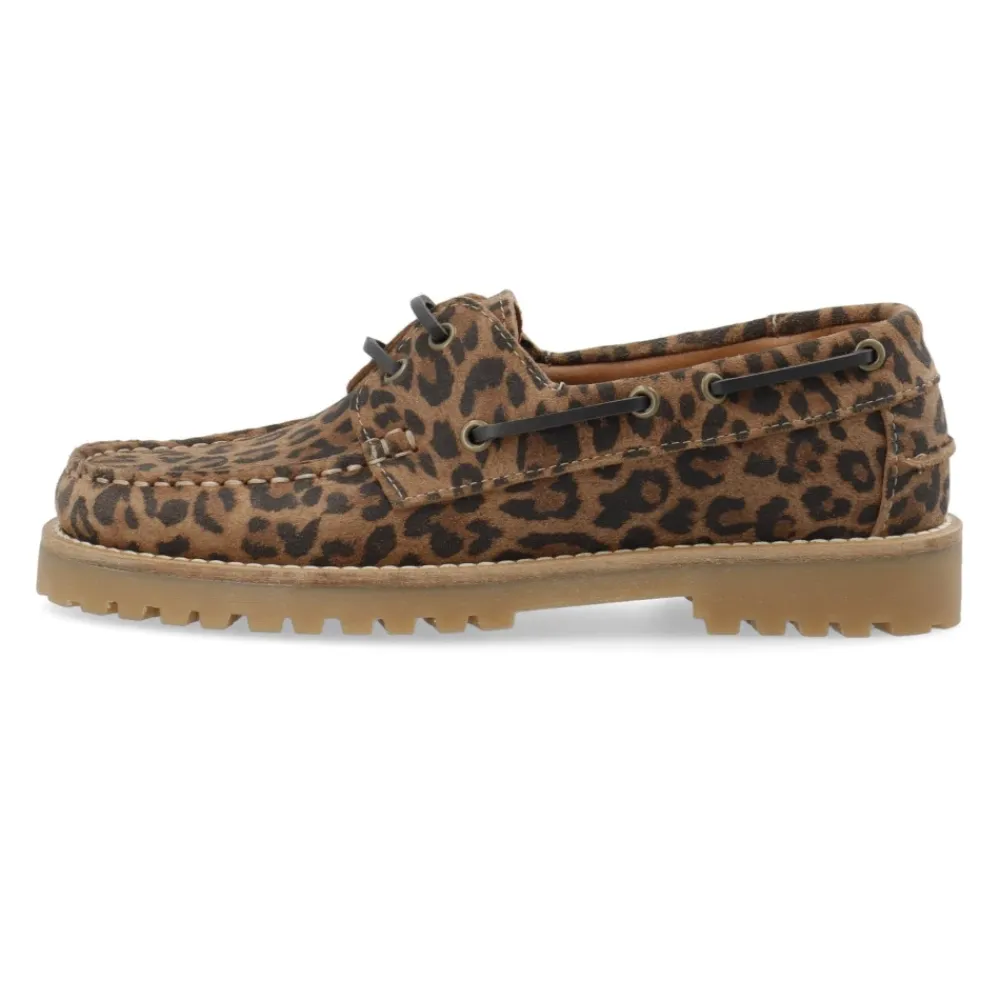 Loafers^Cashott LENA Bådsko Ruskind Leopard Print Brun
