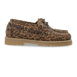 Loafers^Cashott LENA Bådsko Ruskind Leopard Print Brun
