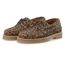 Loafers^Cashott LENA Bådsko Ruskind Leopard Print Brun