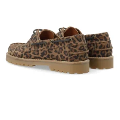 Loafers^Cashott LENA Bådsko Ruskind Leopard Print Brun