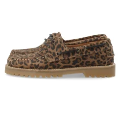 Loafers^Cashott LENA Bådsko Ruskind Leopard Print Brun