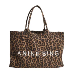 Indkøbstasker<Anine Bing Leo Canvas Tote Brun