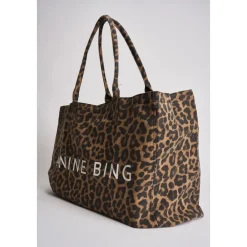 Indkøbstasker<Anine Bing Leo Canvas Tote Brun