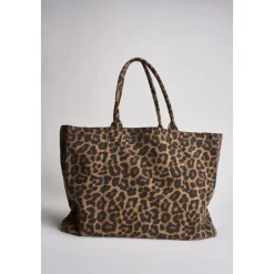Indkøbstasker<Anine Bing Leo Canvas Tote Brun