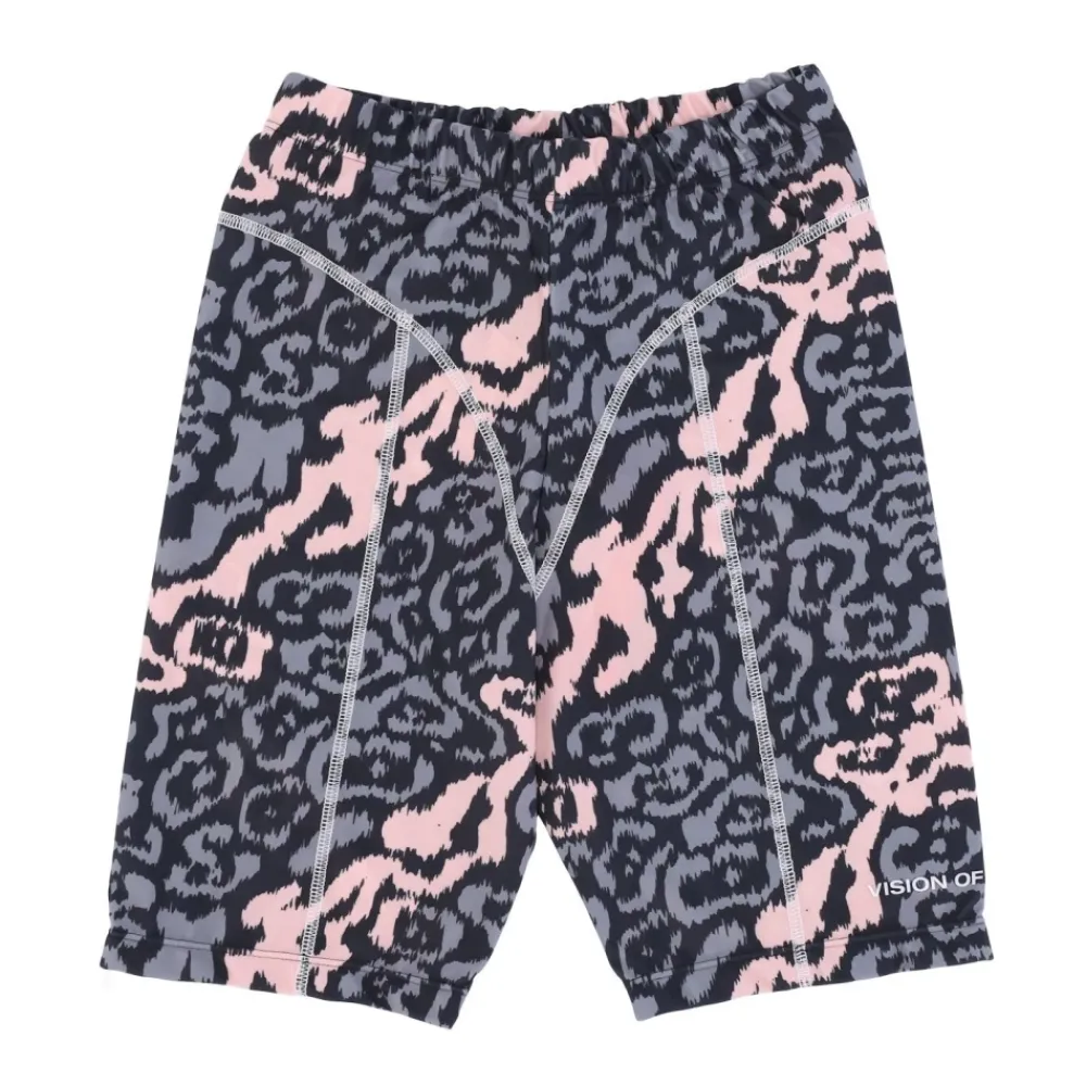Træningsbukser & Tights<VISION OF SUPER Leopard Cykelshorts Pink/Grå Multifarvet