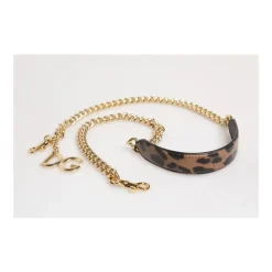 Tilbehør Til Tasker^Dolce & Gabbana Leopard Print Gold Brass Kæde Skuldertaske Rem Multifarvet