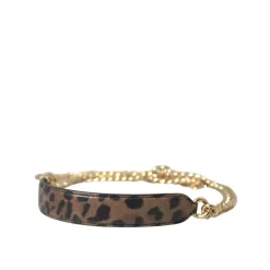 Tilbehør Til Tasker^Dolce & Gabbana Leopard Print Læder Skulderrem Brun
