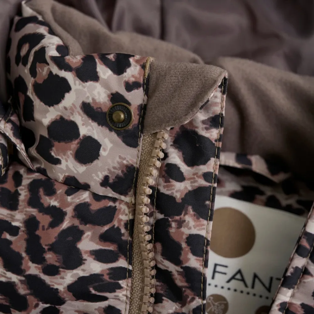 Jakker^En Fant Leopard Print Quiltet Jakke Brun