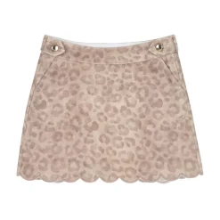 Kjoler & Nederdele^Chloé Leopard Print Skirt med Bølget Kantskørt Beige