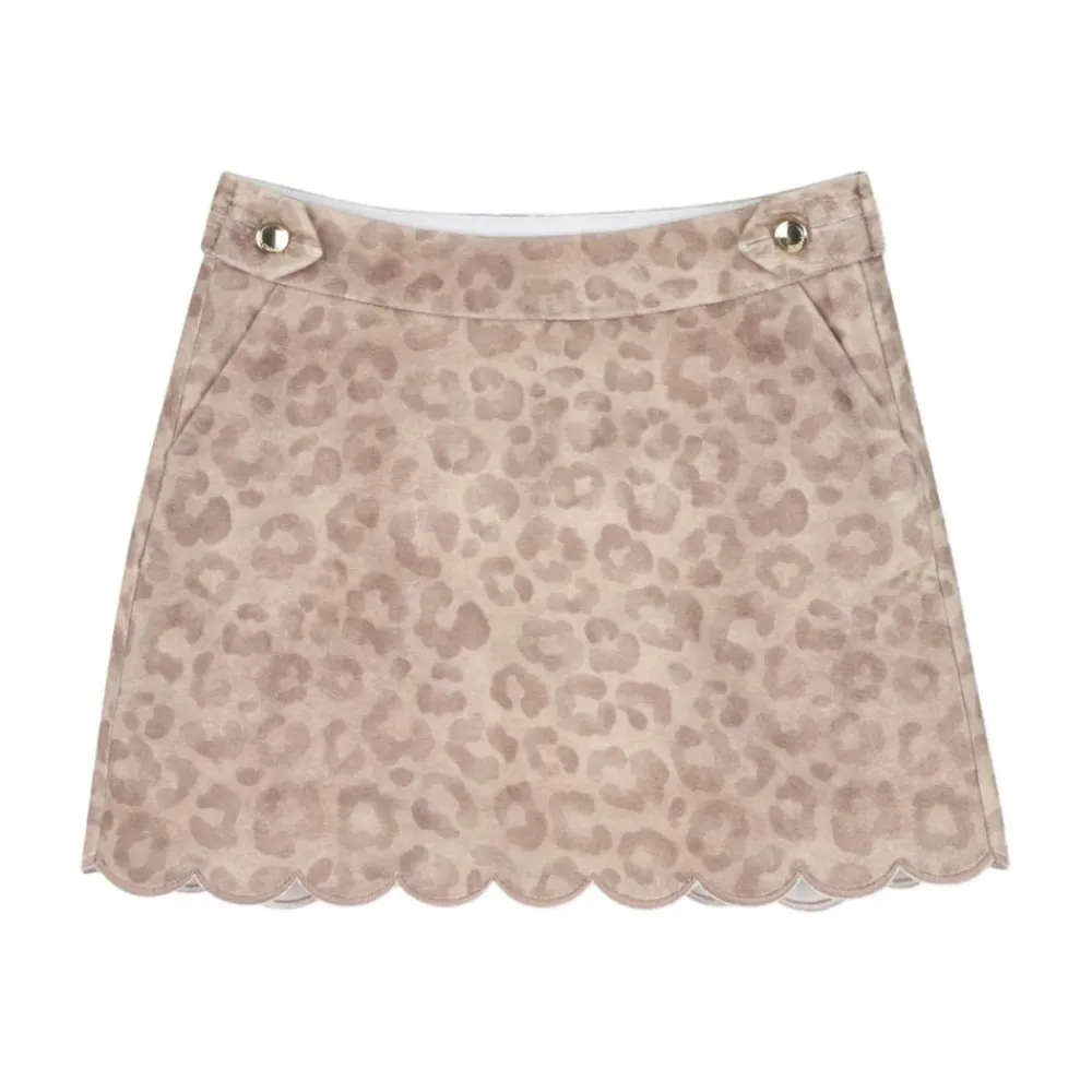 Kjoler & Nederdele^Chloé Leopard Print Skirt med Bølget Kantskørt Beige