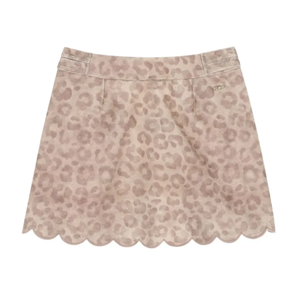 Kjoler & Nederdele^Chloé Leopard Print Skirt med Bølget Kantskørt Beige