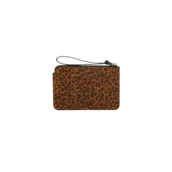 Clutch<Isabel Marant Leopard Print Suede Pouch Brun