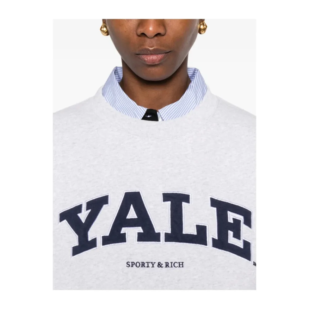 Sweatshirts^Sporty & Rich Lettering Crewneck Grå