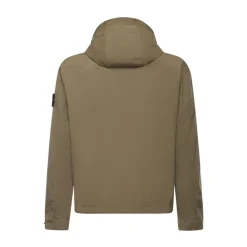 Skaljakker^Stone Island Letvægtsjakke med hætte Grøn