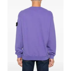 Sweatshirts^Stone Island Bomuld Rundhals Sweater Lilla
