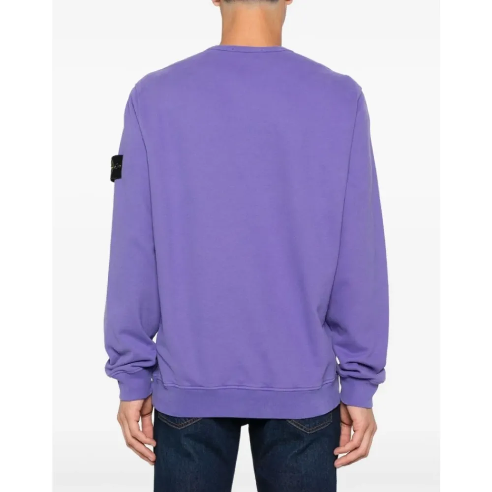 Sweatshirts^Stone Island Bomuld Rundhals Sweater Lilla