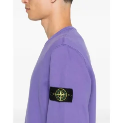 Sweatshirts^Stone Island Bomuld Rundhals Sweater Lilla