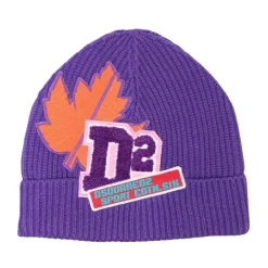 Huer & Kasketter^Dsquared2 Logo Beanie Hat Leaf Lilla